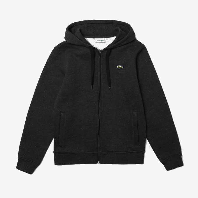 Men Lacoste V0ZN1126 Grey H88 SPORT Lightweight Bi-material Hoodie - Image 5