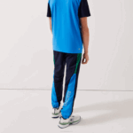 Men Lacoste V0ZN1128 Green Navy Blue White M7Z SPORT Colorblock Bands Trackpants - Image 7