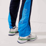 Men Lacoste V0ZN1128 Green Navy Blue White M7Z SPORT Colorblock Bands Trackpants - Image 8