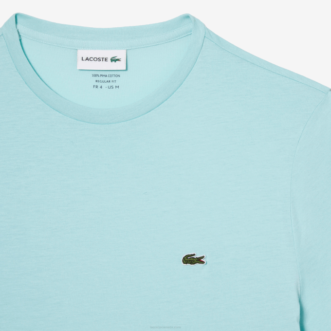 Men Lacoste V0ZN112 Mint LGF Crew Neck Pima Cotton Jersey T-Shirt - Image 5