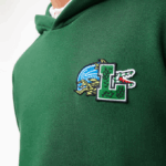 Men Lacoste V0ZN1132 Green 132 Comic Effect Print Hooded Sweatshirt - Image 4