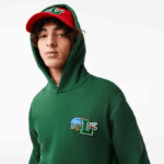 Men Lacoste V0ZN1132 Green 132 Comic Effect Print Hooded Sweatshirt - Image 6