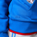 Men Lacoste V0ZN1134 Blue K1Q Comic Effect Print Hooded Sweatshirt - Image 5