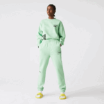 Men Lacoste V0ZN1136 Green HEE LIVE Heritage Print Cotton Fleece Jogging Pants - Image 2
