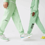 Men Lacoste V0ZN1136 Green HEE LIVE Heritage Print Cotton Fleece Jogging Pants - Image 7