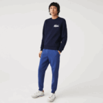 Men Lacoste V0ZN1140 Blue Chine HJD Slim Fit Heathered Cotton Blend Tracksuit Pants