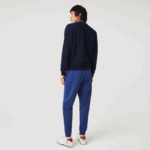 Men Lacoste V0ZN1140 Blue Chine HJD Slim Fit Heathered Cotton Blend Tracksuit Pants - Image 3