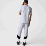 Men Lacoste V0ZN1148 Grey Chine Black White SJ1 Signature Striped Colorblock Fleece Jogging Pants - Image 3