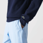 Men Lacoste V0ZN1160 Navy Blue 166 Crew Neck Branded Terry Sweatshirt - Image 4