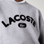 Men Lacoste V0ZN1161 Grey Chine CCA Crew Neck Branded Terry Sweatshirt - Image 2
