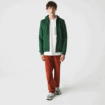 Men Lacoste V0ZN1163 Green S30 SPORT Lightweight Bi-material Hoodie