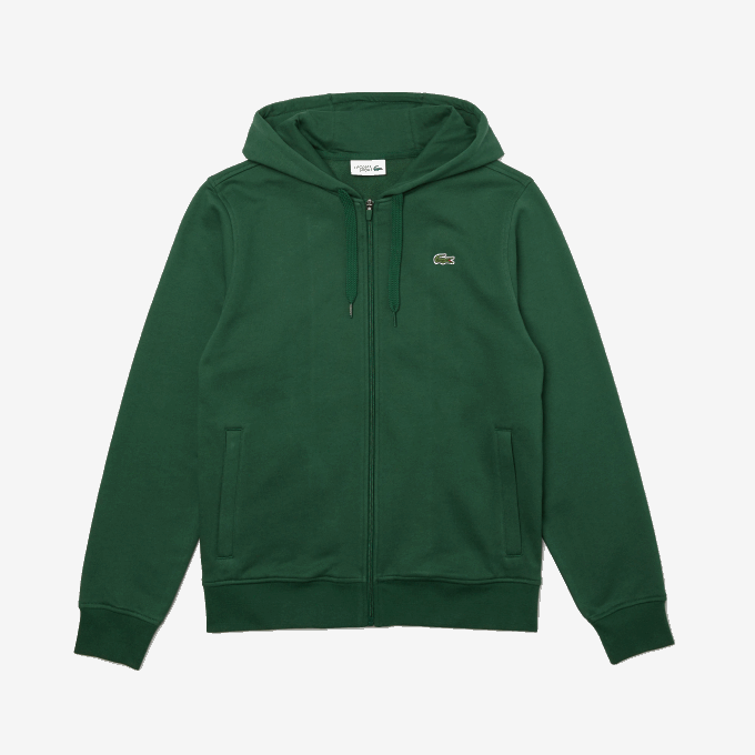 Men Lacoste V0ZN1163 Green S30 SPORT Lightweight Bi-material Hoodie - Image 5