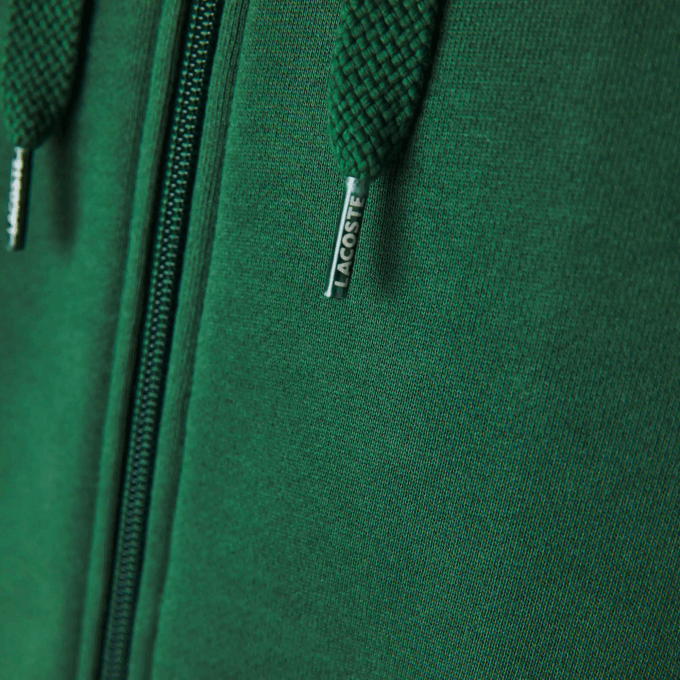 Men Lacoste V0ZN1163 Green S30 SPORT Lightweight Bi-material Hoodie - Image 6