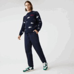 Men Lacoste V0ZN1164 Navy Blue 166 Stretch Cotton Jogging Pants - Image 2