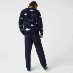 Men Lacoste V0ZN1164 Navy Blue 166 Stretch Cotton Jogging Pants - Image 3