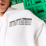 Men Lacoste V0ZN1165 White 001 LIVE x Minecraft Loose Fit Fleece Hoodie - Image 10