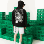 Men Lacoste V0ZN1166 Black 031 LIVE x Minecraft Loose Fit Fleece Hoodie - Image 2