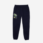 Men Lacoste V0ZN1168 Navy Blue 166 Pennants L Badge Fleece Tracksuit Pants - Image 4