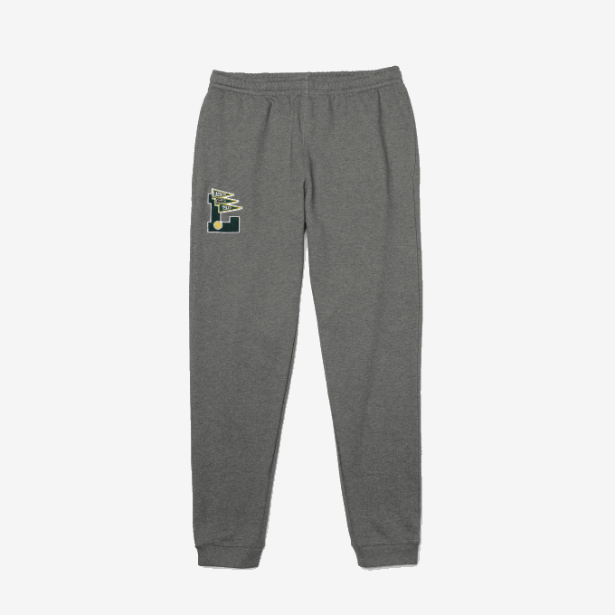 Men Lacoste V0ZN1169 Grey Chine 1VQ Pennants L Badge Fleece Tracksuit Pants - Image 4