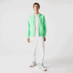 Men Lacoste V0ZN1171 Light Green 0VZ Kangaroo Pocket Fleece Zipped Sweatshirt - Image 4
