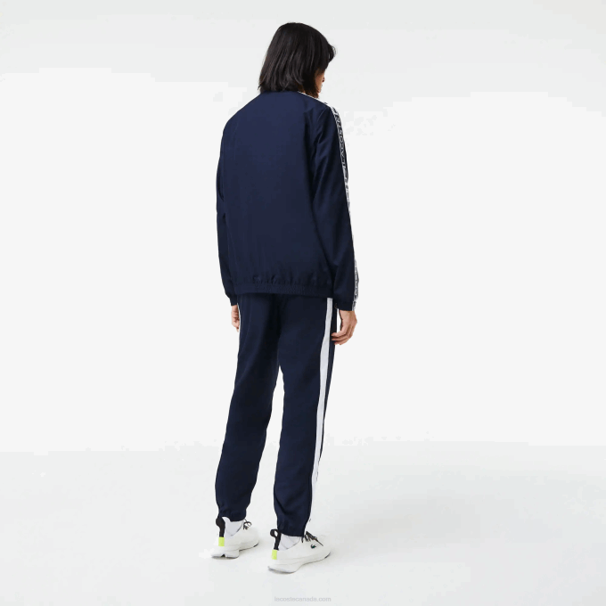 Men Lacoste V0ZN1172 Navy Blue 423 SPORT Printed Tennis Tracksuit - Image 3