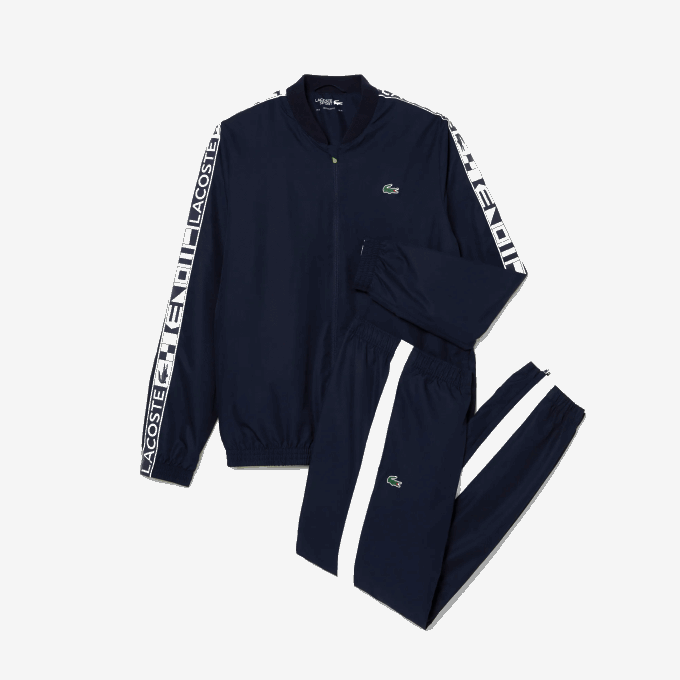 Men Lacoste V0ZN1172 Navy Blue 423 SPORT Printed Tennis Tracksuit - Image 4