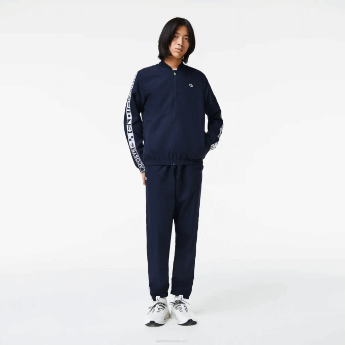 Men Lacoste V0ZN1172 Navy Blue 423 SPORT Printed Tennis Tracksuit - Image 1