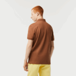 Men Lacoste V0ZN117 Light Brown LFA Smart Paris Stretch Cotton Pique Polo - Image 2