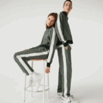 Men Lacoste V0ZN1187 Green Beige 7M4 LIVE Monogram Jacquard Tracksuit Pants