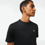 Men Lacoste V0ZN118 Black 031 SPORT Slim Fit Stretch Jersey T-Shirt - Image 2
