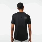 Men Lacoste V0ZN118 Black 031 SPORT Slim Fit Stretch Jersey T-Shirt - Image 3
