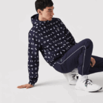 Men Lacoste V0ZN1194 White Navy Blue R20 SPORT Tennis Tracksuit