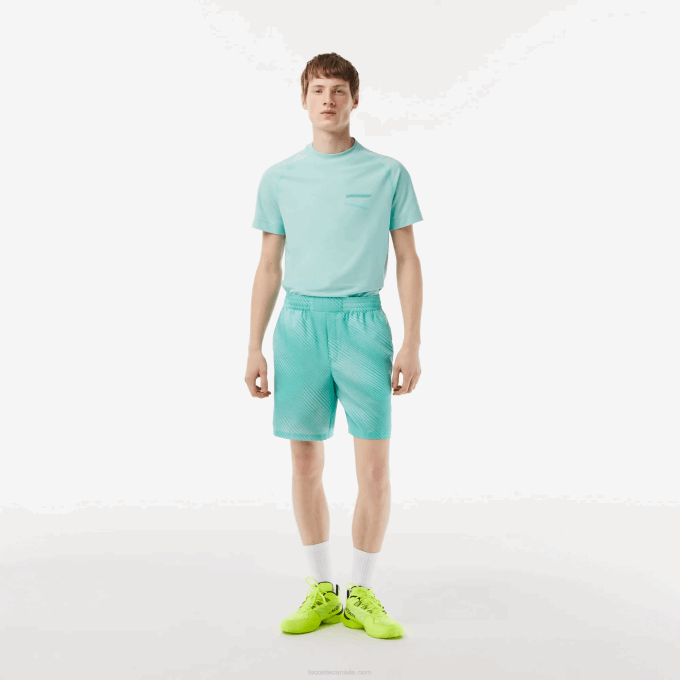 Men Lacoste V0ZN11 Light Green Yellow H0U SPORT Shorts - Image 1