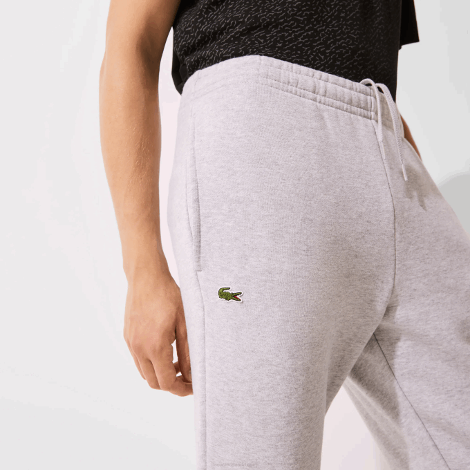 Men Lacoste V0ZN1204 Grey Chine CCA SPORT Cotton Fleece Tennis Sweatpants - Image 2
