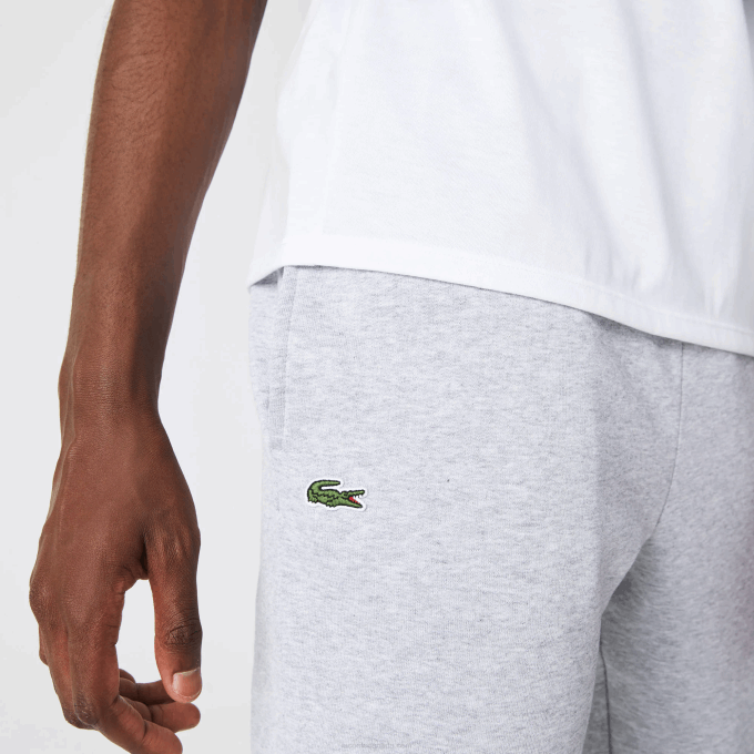 Men Lacoste V0ZN1204 Grey Chine CCA SPORT Cotton Fleece Tennis Sweatpants - Image 7