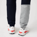Men Lacoste V0ZN1206 Navy Blue 166 Heritage Destructured Branding Cotton Fleece Jogging Pants - Image 4