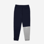 Men Lacoste V0ZN1206 Navy Blue 166 Heritage Destructured Branding Cotton Fleece Jogging Pants - Image 6