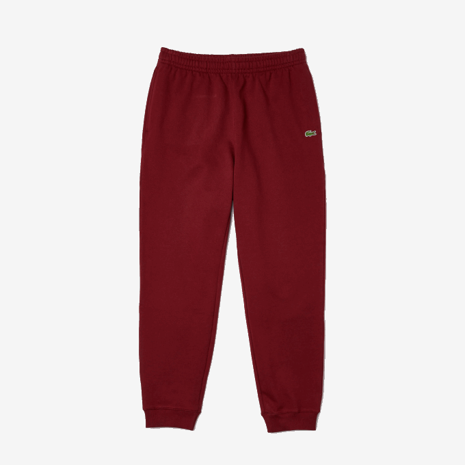 Men Lacoste V0ZN1207 Bordeaux Z7F Organic Cotton Fleece Jogging Pants - Image 4