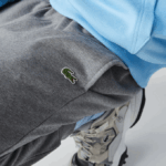 Men Lacoste V0ZN1208 Grey Chine 1VQ Organic Cotton Fleece Jogging Pants - Image 2