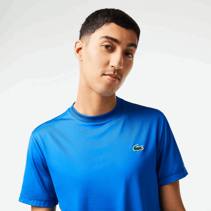 Men Lacoste V0ZN120 Blue KXB SPORT Slim Fit Stretch Jersey T-Shirt - Image 2