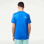 Men Lacoste V0ZN120 Blue KXB SPORT Slim Fit Stretch Jersey T-Shirt - Image 3