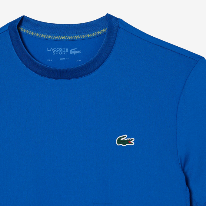 Men Lacoste V0ZN120 Blue KXB SPORT Slim Fit Stretch Jersey T-Shirt - Image 5