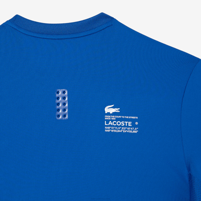 Men Lacoste V0ZN120 Blue KXB SPORT Slim Fit Stretch Jersey T-Shirt - Image 6