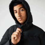 Men Lacoste V0ZN1210 Black 031 Quilted Water-Repellent Jacket - Image 2