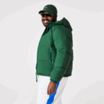 Men Lacoste V0ZN1211 Green 132 Quilted Water-Repellent Jacket - Image 3