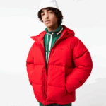 Men Lacoste V0ZN1212 Red 240 Quilted Water-Repellent Jacket