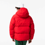 Men Lacoste V0ZN1212 Red 240 Quilted Water-Repellent Jacket - Image 4