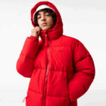 Men Lacoste V0ZN1212 Red 240 Quilted Water-Repellent Jacket - Image 7