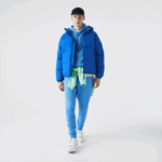 Men Lacoste V0ZN1213 Blue K1Q Quilted Water-Repellent Jacket - Image 2
