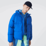 Men Lacoste V0ZN1213 Blue K1Q Quilted Water-Repellent Jacket